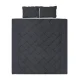 Giselle Bedding Diamond Pintuck 3-Piece King Quilt Set, Black - Luxurious, Skin-Friendly 100% Microfibre Bedding