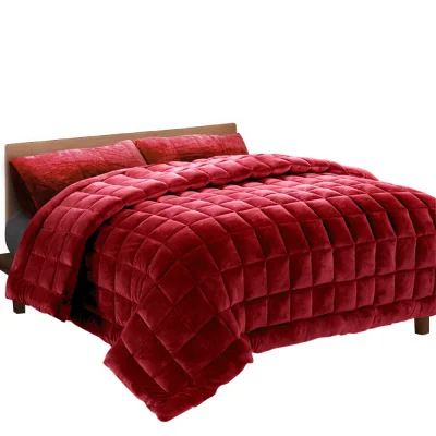 Giselle Bedding Faux Mink Quilt Burgundy Super King – Luxurious 500gsm, Thermo-Regulating, Includes Pillowcases Giselle Bedding Faux Mink Quilt Burgundy Super King – Luxurious 500gsm, Thermo-Regulating, Includes Pillowcases