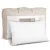Giselle Bedding Duck Feather Down Pillow Twin Pack 1kg Fill 100% Cotton Shell Hypoallergenic 75x50cm Luxury Pillows