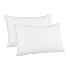 Giselle Bedding Goose Feather Down Pillows Twin Pack 1kg Filling, 100% Cotton Cover, Hypoallergenic, 75x50cm, White Giselle Bedding Goose Feather Down Pillows Twin Pack 1kg Filling, 100% Cotton Cover, Hypoallergenic, 75x50cm, White