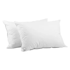 Giselle Bedding Goose Feather and Down Pillow Twin Pack, 1kg Fill, 100% Cotton, Hypoallergenic, 75x50cm, White