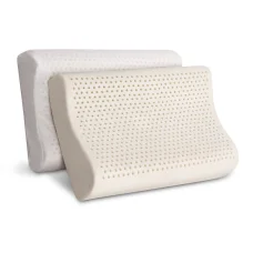 Giselle Bedding Natural Latex Pillow Set of 2 - 2-Zone Contour Design, Breathable, Eco-Friendly, Anti-Dust Mite, 60x40cm