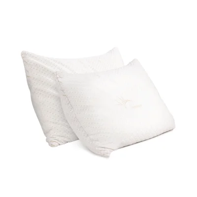 Giselle Bedding Memory Foam Pillows Twin Pack - Eco Bamboo Cover, Gel-Infused, Hypoallergenic, 73x48cm, Neck Support