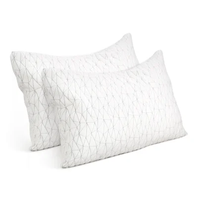 Giselle Bedding King Size Memory Foam Pillows Twin Pack - Gel-Infused, Hypoallergenic, Rayon Cover, Neck Support