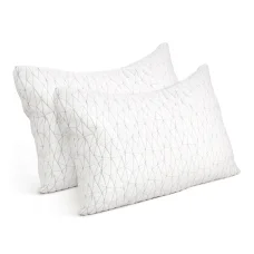 Giselle Bedding Twin Pack Memory Foam Pillows - Gel-Infused, Hypoallergenic, Eco-Friendly, Single Size, Removable Cover