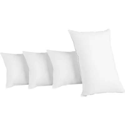 Giselle Bedding King Size 4 Pack Bed Pillow Set - Cotton Cover, Polyester Filling, Medium & Firm, 50x90cm, Hotel Quality