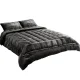 Giselle Bedding Charcoal King Faux Mink Quilt - Double-Sided, Thermo-Regulating, Winter Weight with Matching Pillowcases