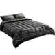 Giselle Bedding Faux Mink Quilt Charcoal Queen - Soft, Thermo-Regulating, Double-Sided with Matching Pillowcases