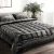 Giselle Bedding Faux Mink Quilt Charcoal Queen - Soft, Thermo-Regulating, Double-Sided with Matching Pillowcases