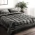 Giselle Bedding Charcoal Super King Faux Mink Quilt Set - Luxurious, Warm, Thermo-Regulating with Matching Pillowcases