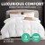 Giselle Bedding 700GSM Goose Down Feather Quilt Double - Lightweight, Warm, 100% Cotton Cover, Mite-Resistant