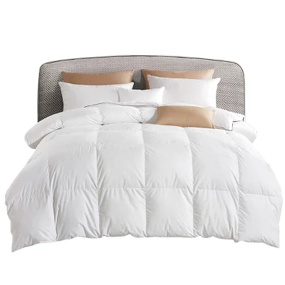 Giselle Bedding 700GSM Goose Down Feather Quilt Single - Lightweight, Breathable, 100% Cotton Cover, Mite-Resistant