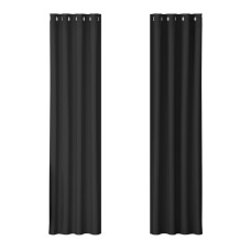 Artiss Blockout Curtains, Triple Weave Fabric, Eyelet, 140x230cm, Black, Thermal Insulation & Noise Reduction