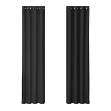 Artiss Blockout Curtains, Triple Weave Fabric, Eyelet, 140x230cm, Black, Thermal Insulation & Noise Reduction