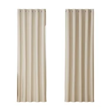 Artiss Blockout Curtains, Triple Weave Fabric, Eyelet, Beige, 180x213cm - Thermal Insulation & Noise Reduction