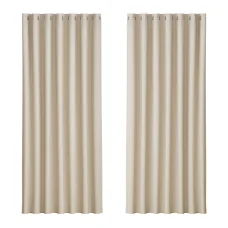 Artiss Blockout Curtains, Triple Weave Fabric, 240x230cm, Beige, Thermal Insulation, Noise Reduction, Easy Install