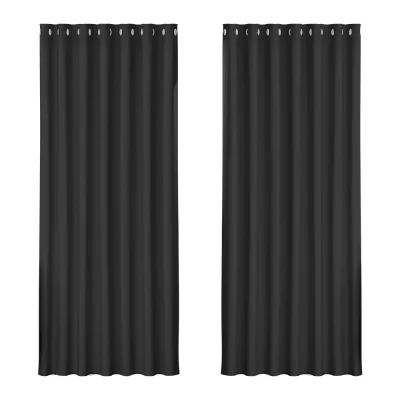 Artiss Blockout Curtains, Triple Weave Fabric, 240x230cm, Black, Thermal Insulation, Noise Reduction, Easy Install