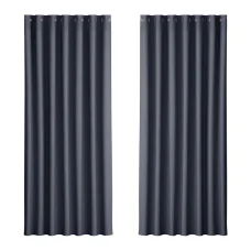 Artiss Blockout Curtains, Triple Weave Fabric, Eyelet, 240x230cm, Charcoal, Thermal Insulation & Noise Reduction