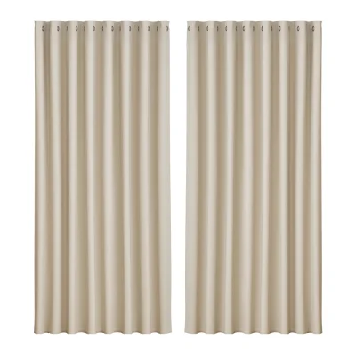Artiss Blockout Curtains, Triple Weave Fabric, 300x230cm, Beige, Thermal Insulation & Noise Reduction, 2 Panels