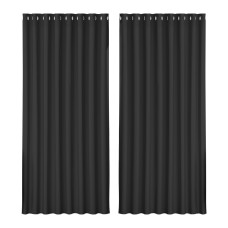 Artiss Blockout Curtains, Triple Weave Fabric, 300x230cm, Black, Eyelet, Thermal Insulation, Noise Reduction, 2 Panels