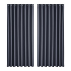 Artiss Blockout Curtains Eyelet Triple Weave Fabric 300x230cm Charcoal - Thermal Insulation & Noise Reduction