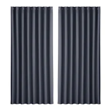 Artiss Blockout Curtains Eyelet Triple Weave Fabric 300x230cm Charcoal - Thermal Insulation & Noise Reduction