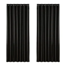 Artiss Blockout Curtains Triple Weave Fabric 240x230cm Black, Noise Reduction, Thermal Insulation, Easy Install