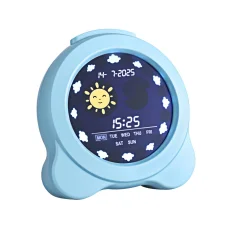 Artiss 3.8" Digital Day Clock for Kids, Dual Alarm, Nature Sounds, LCD, Sleep Trainer, Blue, ABS Plastic