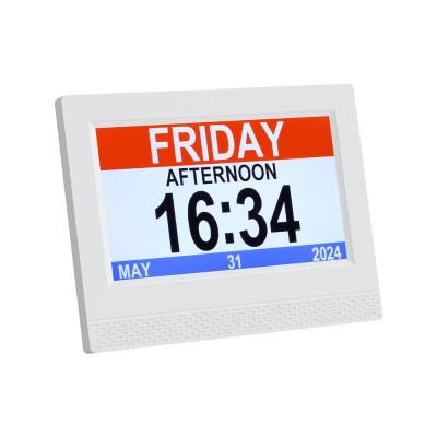 Artiss 7" Digital Day Clock Calendar Alarm - White | Auto-Dimming, 21 Alarms, 10 Languages, Video & Photo Display Artiss 7" Digital Day Clock Calendar Alarm - White | Auto-Dimming, 21 Alarms, 10 Languages, Video & Photo Display