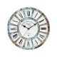 Artiss Wall Clock, MDF, 40CM, Turquoise, Rustic Country Design, Roman Numerals, Decorative Home Timepiece