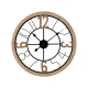 Artiss Wall Clock, Metal & MDF, 60CM, Black & Pine, Elegant Design with Bold Numerals, Easy Installation