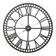 Artiss 80cm Large Black Metal Wall Clock - Vintage Northern European Design with 3D Roman Numerals and Metal Hands