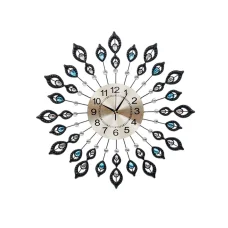 Artiss 60cm Large 3D Peacock Wall Clock - Stylish Northern European Design with Metal Hands & Clear Arabic Numerals
