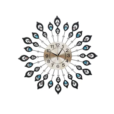 Artiss 60cm Large 3D Peacock Wall Clock - Stylish Northern European Design with Metal Hands & Clear Arabic Numerals