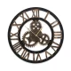 Artiss 60cm Retro Steampunk Wall Clock with Large Roman Numerals, Brown MDF, Metal Hands, Eco-Friendly Design