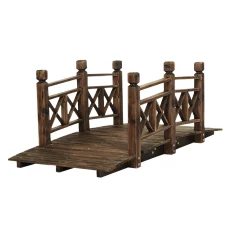 Gardeon Wooden Garden Decor Bridge, Fir Wood, 150cm, Rustic Arch Design, Weatherproof, 200kg Capacity