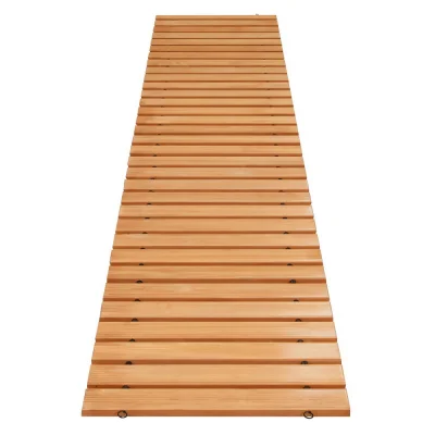 Gardeon 8FT Cedar Garden Pathway: Weather-Resistant, Anti-Slip Roll-Out Walkway with Stakes for Easy Storage & Transport