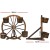 Gardeon 80cm Wooden Wagon Wheel Garden Decor Plant Stand - Rustic Fir Wood with Buckets, Weatherproof & Durable