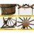 Gardeon 80cm Wooden Wagon Wheel Garden Decor Plant Stand - Rustic Fir Wood with Buckets, Weatherproof & Durable Gardeon 80cm Wooden Wagon Wheel Garden Decor Plant Stand - Rustic Fir Wood with Buckets, Weatherproof & Durable