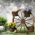 Gardeon 80cm Wooden Wagon Wheel Garden Decor Plant Stand - Rustic Fir Wood with Buckets, Weatherproof & Durable Gardeon 80cm Wooden Wagon Wheel Garden Decor Plant Stand - Rustic Fir Wood with Buckets, Weatherproof & Durable