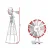 Gardeon 6FT Metal Garden Windmill Ornament 186cm Outdoor Decor with Weathervane, 12 Blades, Rust-Proof, Grey/Red