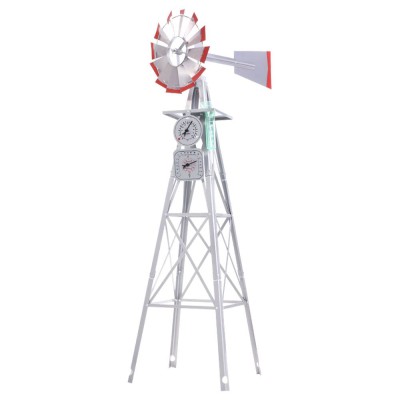 Gardeon 8FT 245cm Metal Garden Windmill Ornament, Weather Station, Rust-Proof Outdoor Decor with 12 Blades Gardeon 8FT 245cm Metal Garden Windmill Ornament, Weather Station, Rust-Proof Outdoor Decor with 12 Blades