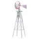 Gardeon 8FT 245cm Metal Garden Windmill Ornament, Weather Station, Rust-Proof Outdoor Decor with 12 Blades
