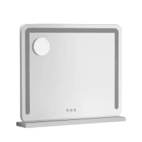 Embellir Makeup Mirror, Aluminum Frame, 60x50cm, White, LED Hollywood Vanity with Touch Controls & 3 Color Temperatures