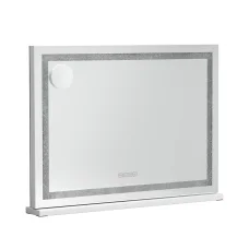 Embellir Bluetooth Makeup Mirror, Metal & MDF, 80x58cm, Hollywood Vanity, LED Lights, Touch Controls, USB & Speaker