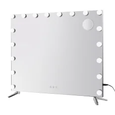 Embellir Makeup Mirror, Metal Frame, 80x65cm, Silver, Hollywood Vanity with Adjustable LED Lights & Touch Controls
