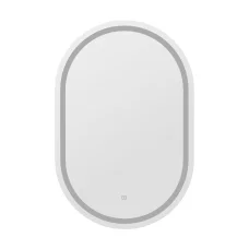 Embellir LED Wall Mirror, MDF & Glass, 50x75cm, Oval, Anti-Fog, Adjustable Light, Bathroom Vanity Decor