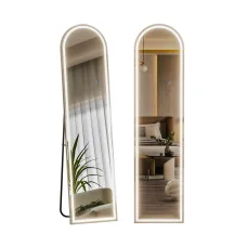 Embellir LED Full-Length Mirror 160x40cm - Arched, Dimmable, Shatterproof Glass, Wall-Mountable or Freestanding