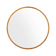 Embellir Round Wall Mirror, Solid Wood Frame, 80cm Diameter, Premium Clarity, Elegant Home Decor, Easy Installation