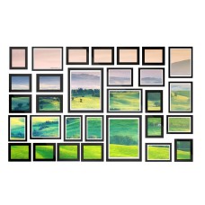 Artiss 30-Piece Black Photo Frame Set: Durable Polymer Frames with Polystyrene Glass for 8x10", 5x7", 4x6" Photos